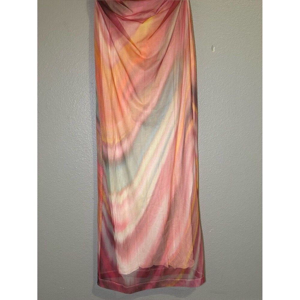 Amanda Uprichard Dominique Abstract Print Mesh Ruched Midi Dress Women’s Size XS - Picture 6 of 11
